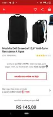 Mochila Dell Essential 15,6" Anti-furto Resistente A Água | R$ 145