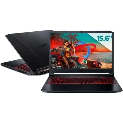 Product photo Notebook Gamer Acer AN515-57-75C3 I7, 16GB, Ssd 512GB, Tela 15.6 Ips 144Hz, Gtx 1650, Linux