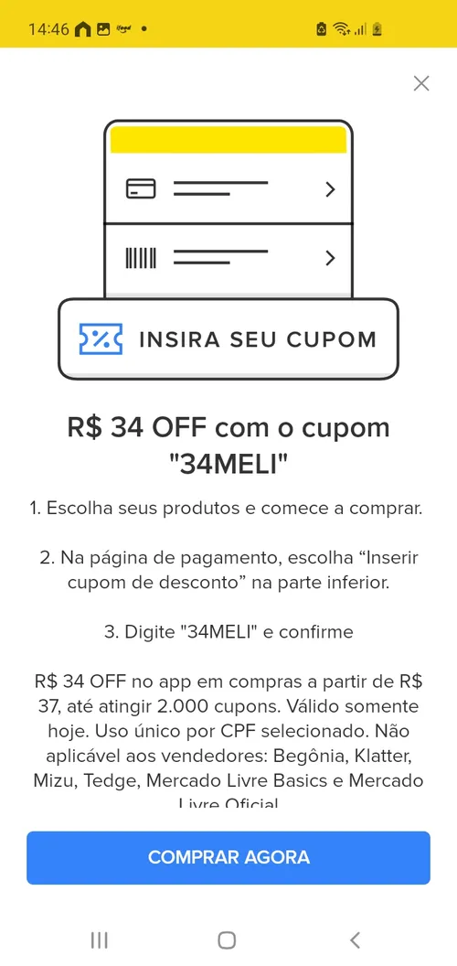 Imagem na descrição da promoção