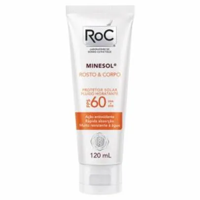 Roc Minesol Rosto & Corpo Fluido Hidratante Fps 60 120ml - R$32