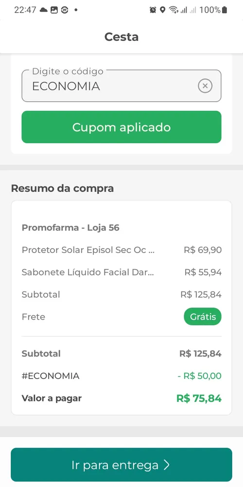 Imagem na descrição da promoção