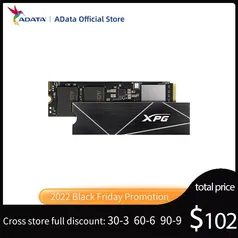 SSD PCIe Gen 4  1TB Adata XPG Gammix S70 Blade 7400/6800 MB/s leitura/escrita