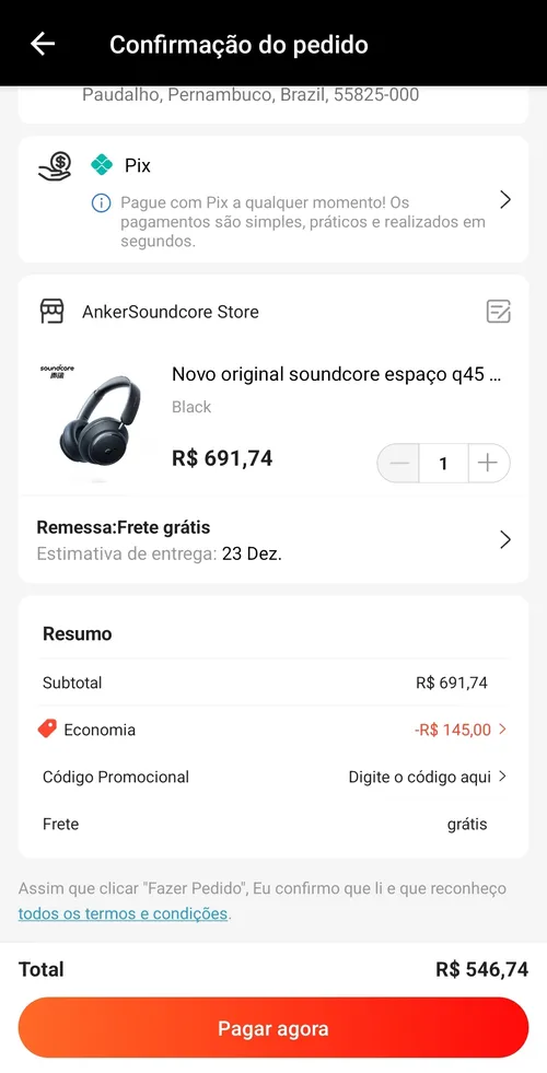 Imagem na descrição da promoção