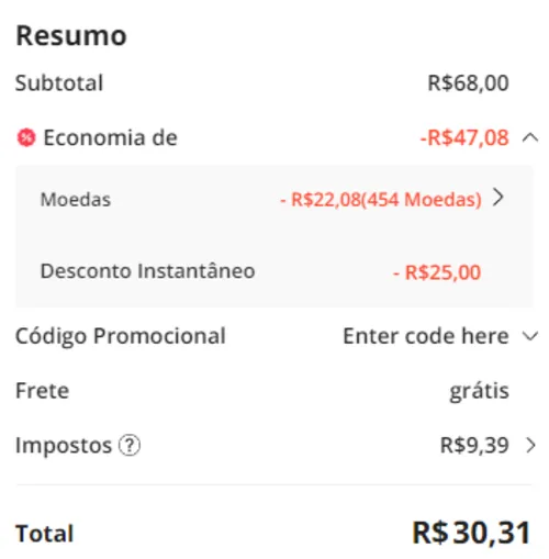 Imagem na descrição da promoção