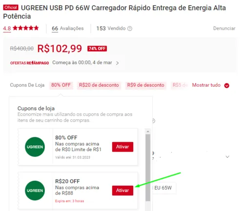 Imagem na descrição da promoção