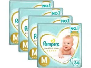 [APP] Kit Fraldas Pampers Premium Care Tam. M/G/XG/XXG por R$ 95