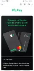 Picpay Card: Sem anuidade + Cashback de até 5% (Lista de espera Atualizada Pré-lançamento)