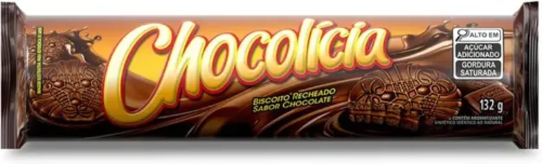 Biscoito de Chocolate Recheado Chocolícia 132g