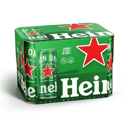 [Levando 2 R$ 92] Pack Heineken Cerveja Pilsen - 12 latas de 350ml (Embalagem pode variar)