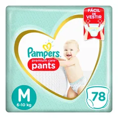 Fralda Pampers Pants Premium Care M 78 unidades