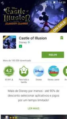 [Play Store] Castle of Illusion por R$ 1