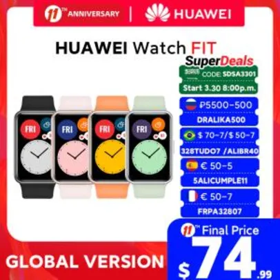 Smartwatch Huawei Watch Fit | R$421
