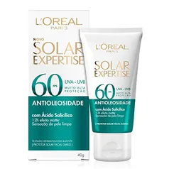 [REC/+POR- R$21,99] L'Oréal Paris Protetor Solar Facial Antioleosidade FPS60 Solar Expertise Effeito Matte, 40g