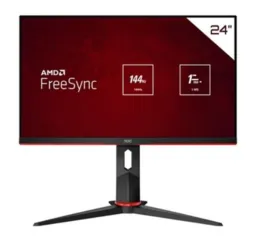 Monitor Gamer AOC Hero 23.8' IPS, Wide, 144 Hz, Full HD, 1ms, FreeSync, HDMI/DisplayPort, Ajuste de Altura - 24G2/BK