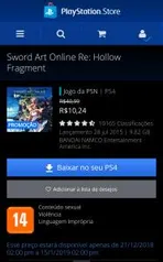 Sword Art Online Re: Hollow Fragment R$10