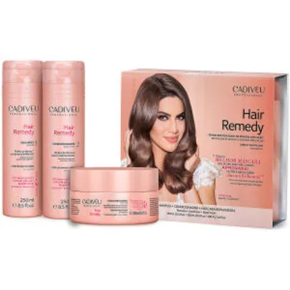 Kit Cadiveu Hair Remedy Shampoo 250ml + Condicionador 250ml + Máscara 200ml - R$55