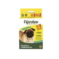 Combo Antipulgas Fiprolex Cães Até 10Kg Ceva 3 Pipetas