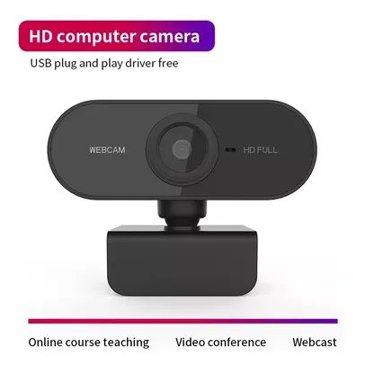 Webcam HD com Microfone e funcionamento Plug and Play - Home office, para computador e notebook