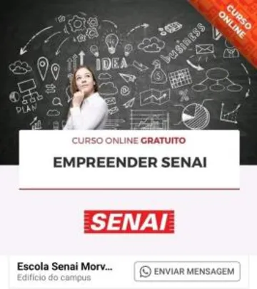 Curso EAD GRATUITO: Empreender Senai - Com Certificado