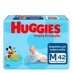 Kit 6 Fralda Huggies Tripla Proteção M 42 Unidades (252 uni) | R$112