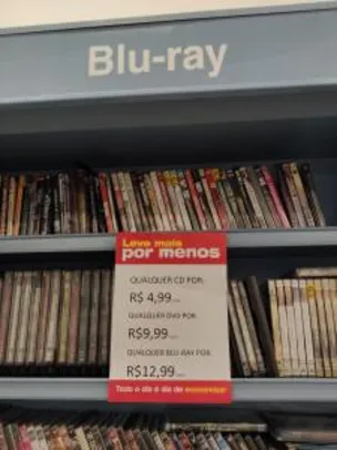 [LOJA FÍSICA Americanas Rio de Janeiro] CDs, DVDs e Blu-rays a partir de 4,99