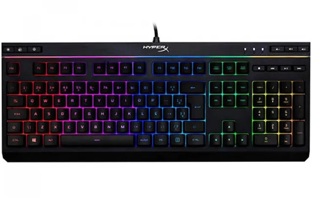 Teclado Gamer HyperX Alloy Core RGB, Membrana, ABNT2, HX-KB5ME2-BR