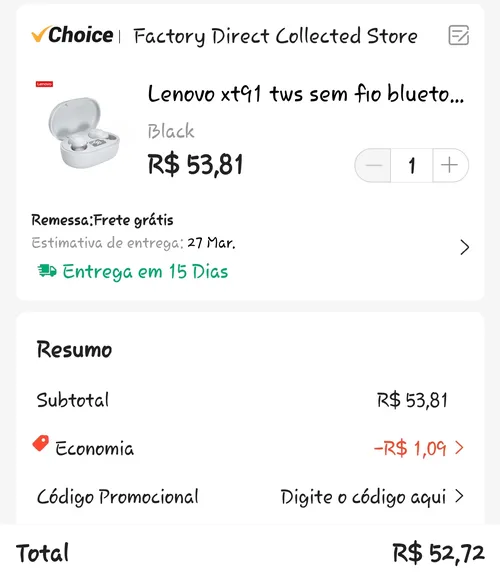 Imagem na descrição da promoção