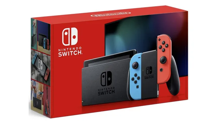 Console Nintendo Switch 32GB + Controle Joy-Con Neon Azul e Vermelho