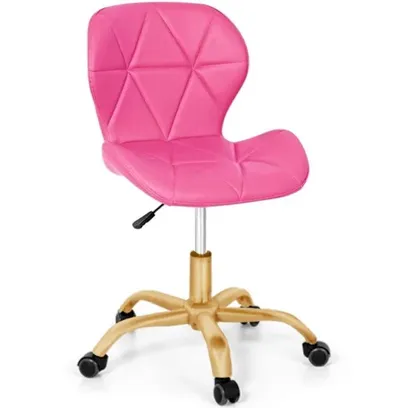 Foto do produto Cadeira Office Eiffel Slim Base Giratória Rosa - Dourado Matte