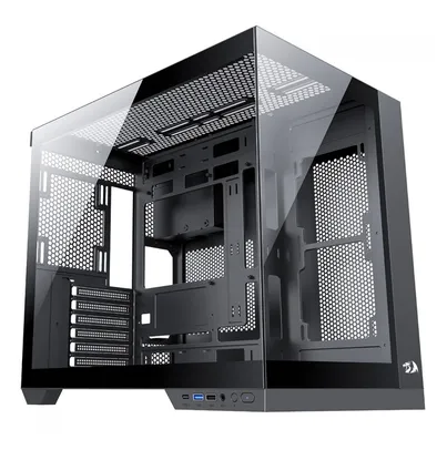 Gabinete Gamer Redragon Wideload Pro, Mid Tower, Vidro Temperado, ATX, Black, Sem Fonte, Sem Fan, CA-604B-PRO