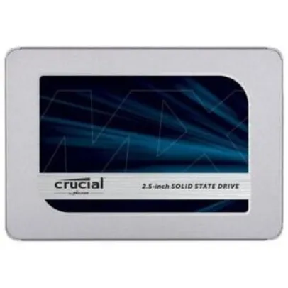 SSD Crucial MX500, 250GB, SATA | R$300