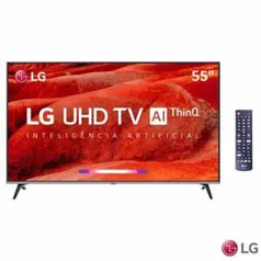 Smart TV UHD 4K LG LED 55" com Google Assistant, Home Dashboard e Wi-Fi - 55UM7520PSB