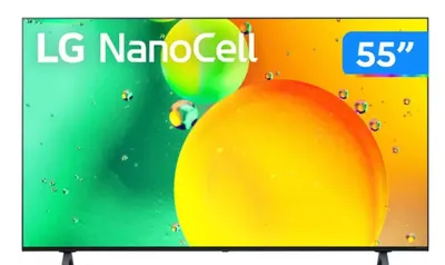 Smart TV 55” 4K NanoCell LG AI Processor 55NANO75SQA Wi-Fi HDR Alexa Google Assistente 3 HDMI 2 USB