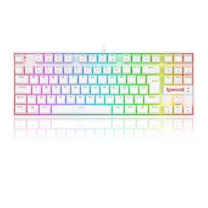 Teclado Mecânico Gamer Redragon Kumara, RGB, Switch Outemu Red, ABNT2, Branco - K552W-RGB (PT-RED)