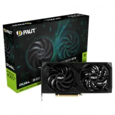 Placa de Vídeo Palit NVIDIA GeForce RTX 4060 Ti Dual, 8GB, GDDR6, DLSS, Ray Tracing, NE6406T019P1-1060D