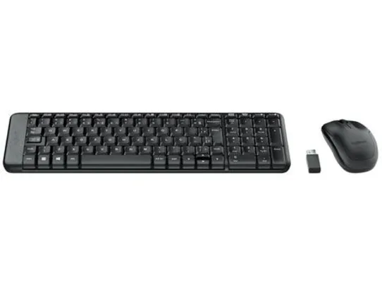 Kit Teclado e Mouse Sem Fio Logitech MK220 | R$99