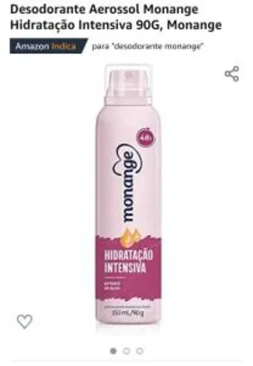 [Recorrência] Desodorante Aerossol Monange Hidratação Intensiva 90G, Monange | R$5,39