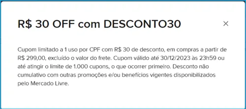 Imagem na descrição da promoção