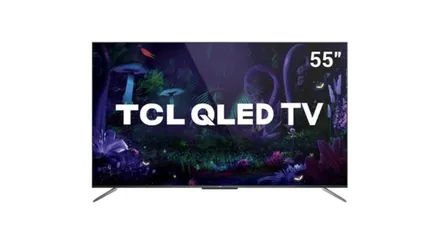 Smart TV TCL 55´ 4K QLED UHD, WiFi, Bluetooth, 3x HDMI, 2x USB,  HDR10+, Google Assistant, Android TV, Dolby Vision, Sem Bordas - 55C715