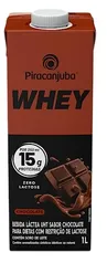 [SUPER R$12,24] Whey Zero Lactose Sabor Chocolate Piracanjuba 15g de proteína 1 Litro