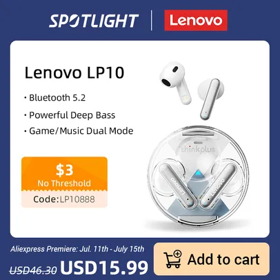 Fone de Ouvido Lenovo LP10 TWS