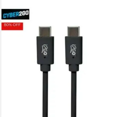Cabo USB-C p/ USB-C I2GO 1,2M 3A PVC Flexível