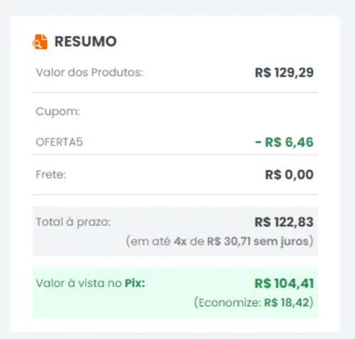 Imagem na descrição da promoção