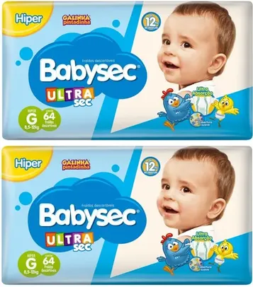 Kit 128 Fraldas G Ultrasec Babysec