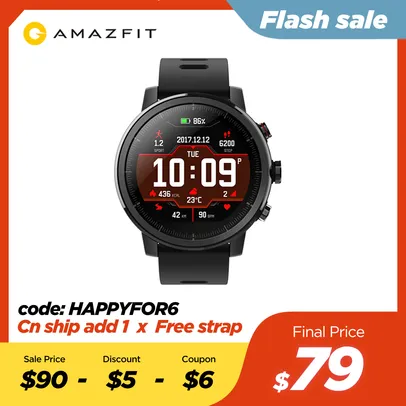 Saindo por R$ 412: Smartwatch Amazfit Stratos | R$412 | Pelando