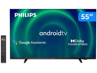 Smart TV 55 4K UHD D-LED Philips 55PUG7406/78 - Android Wi-Fi Bluetooth Google Assistente