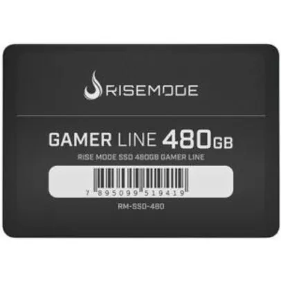 SSD Rise Mode Gamer Line 480GB, SATA, Leitura 535MB/s, Gravação 435MB/s.