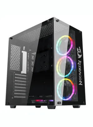 Gabinete Gamer Redragon Wideload, Mid Tower, Lateral e Frontal em Vidro - GC-802-1