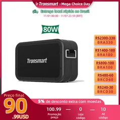 [R$469 Moedas] Alto-falante Tronsmart Force Max 80W