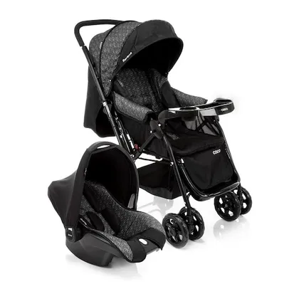 Carrinho de Bebê Cosco Travel System CAX00430 Reverse - Preto Rajado